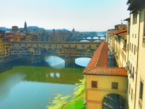 View of the Ponte Vecchio Bridge on the Arno